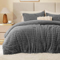 BEDELITE Fleece Queen Comforter Set -Super Soft & Warm Fluffy Grey Faux Fur by BEDELITE