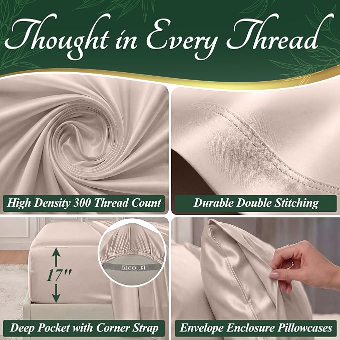 DECOLURE 100% Viscose Derived from Bamboo Sheets King Size - Image 4
