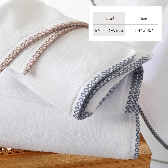Great Bay Home Blue/White Bath Towel Set - Image 6