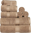 Superior Egyptian Cotton Pile 8 Piece Towel Set, Includes 2 Bath, 2 Hand by SUPERIOR