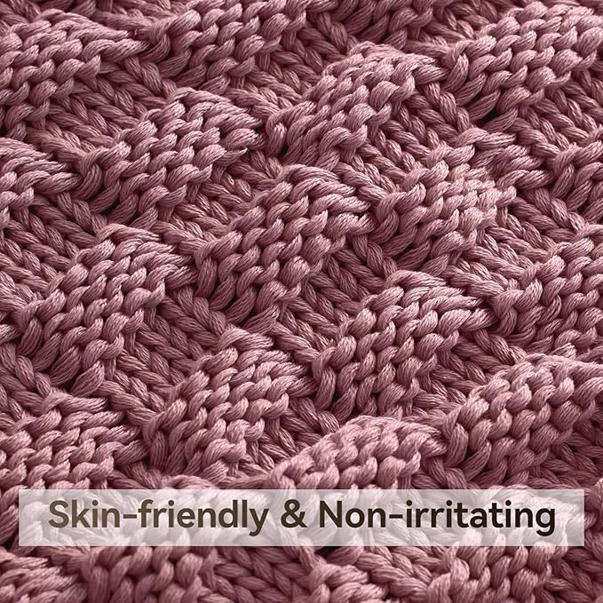 Knitted Weighted Blanket Kids, No Beads Heavy Blanket 40” x 60'' 7lbs, - Image 4
