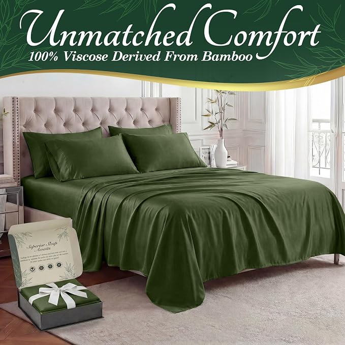 DECOLURE 100% Viscose Derived from Bamboo Sheets Twin Size - Image 2