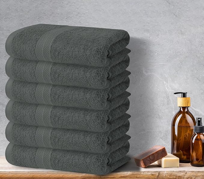 Avalon Towels Bath Towels for Bathroom 100% Cotton Grey Bathroom Towels Pack of - Image 5