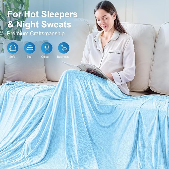 KMUSET Cooling Blanket Throw, Double Sided Summer Cooling Blankets - Image 8