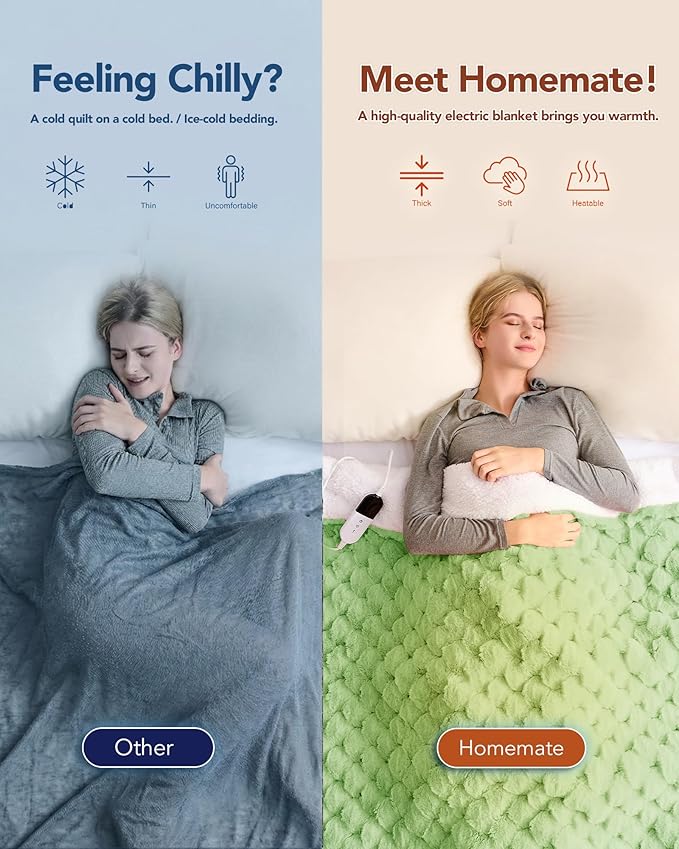 Homemate Heated Blanket Electric Throw - Image 4