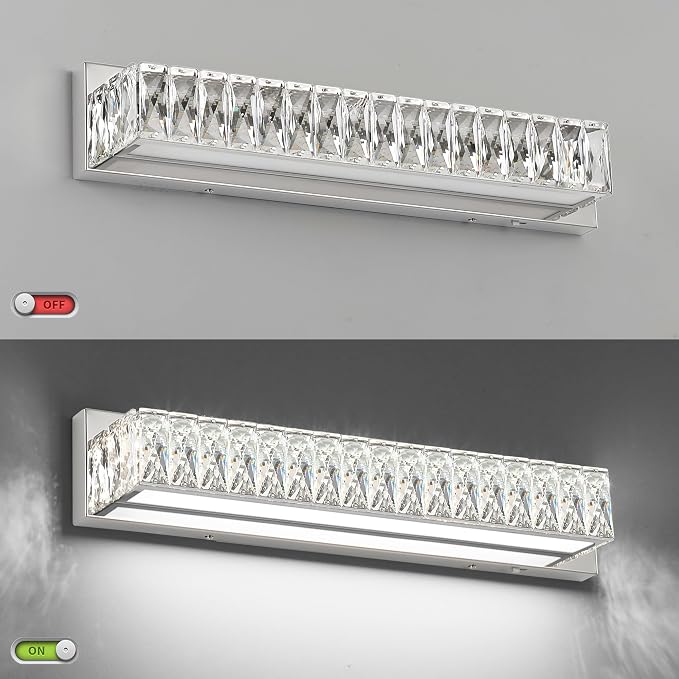ZUZITO Crystal Vanity Lights for Bathroom 18W LED Bathroom Light Bar Modern - Image 6