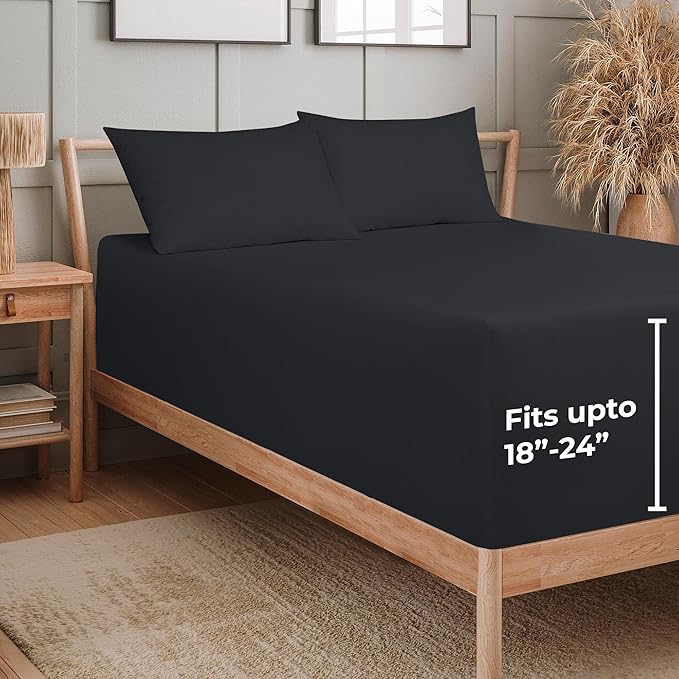 Royale Linens Extra Deep Pocket Full Fitted Sheet Only - Image 2