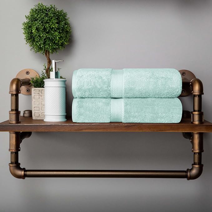 SUPERIOR Egyptian Cotton Pile Bath Towel Set of 2, Ultra Soft Luxury Towels - Image 8