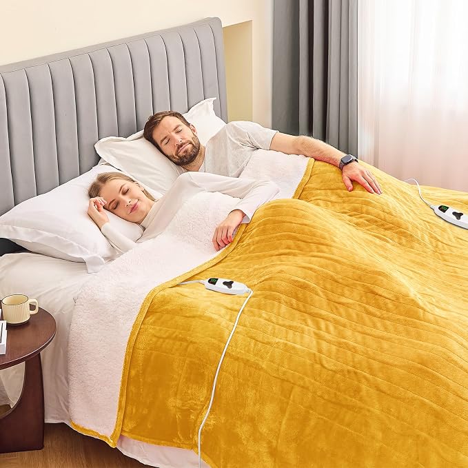 greenoak Heated Blanket Electric King Size 100"X90" Dual Control, Heating - Image 2