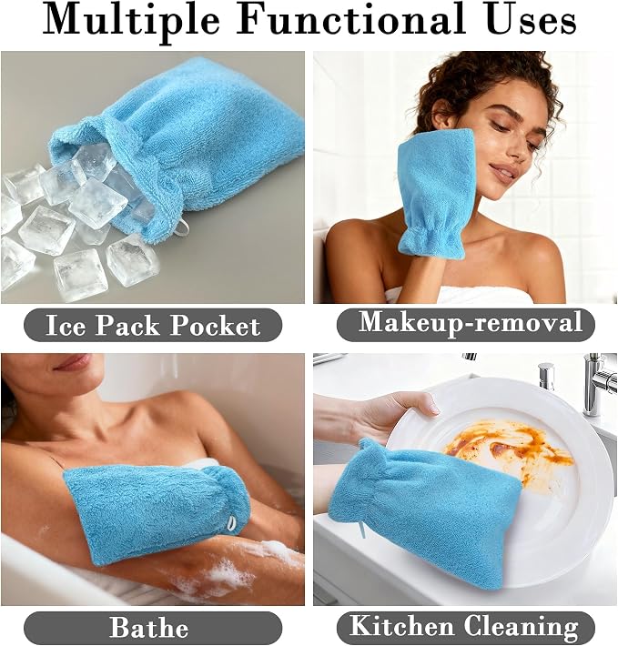VOOVA & MOVAS Washcloths for Showering 6PC, 8.3x6.3 Inch, 100% Cotton Soft - Image 5