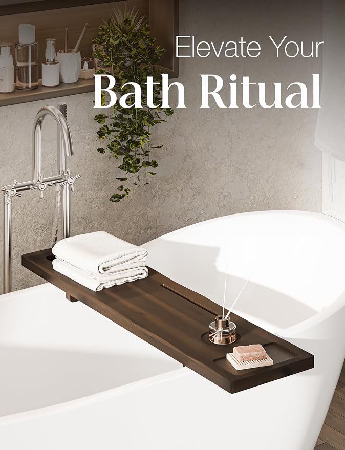 Tinamo Acacia Bathtub Tray Caddy - Image 6