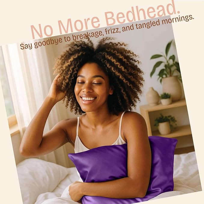 BLISSFORD Purple Satin Pillowcase - Image 3