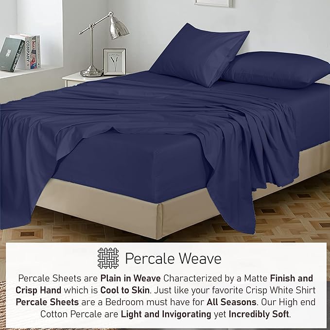 RUVANTI 100% Cotton Sheets – King Size Percale Bedding, Cooling & Breathable - Image 5