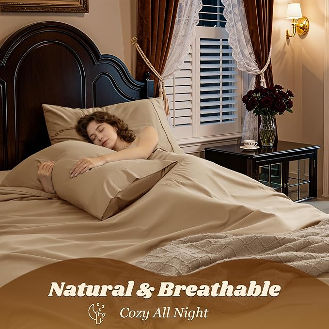 LBRO2M 1000 Thread Count 100% Egyptian Cotton Sheets Set California King Size - Image 5