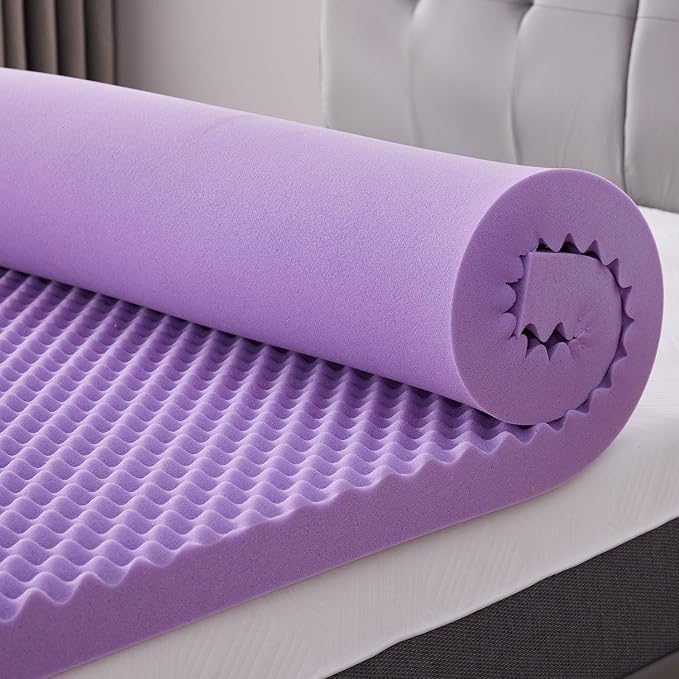 SINWEEK 2 Inch Egg Crate Memory Foam Mattress Topper Twin Size, Soft Mattress by SINWEEK