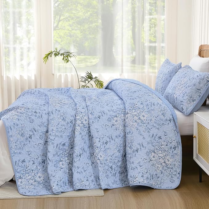 WONGS BEDDING Quilt King Size, Botanical Quilt - Image 3