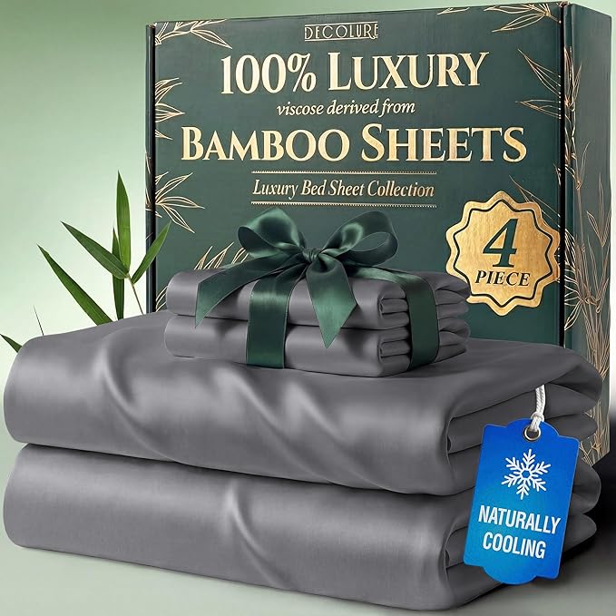 DECOLURE 100% Viscose Derived from Bamboo Sheets Twin Size by DECOLURE