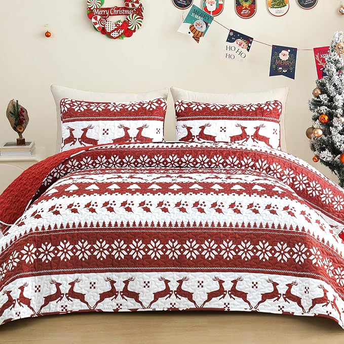 Exclusivo Mezcla Reversible Christmas Quilts Twin Size by ExclusivoMezcla