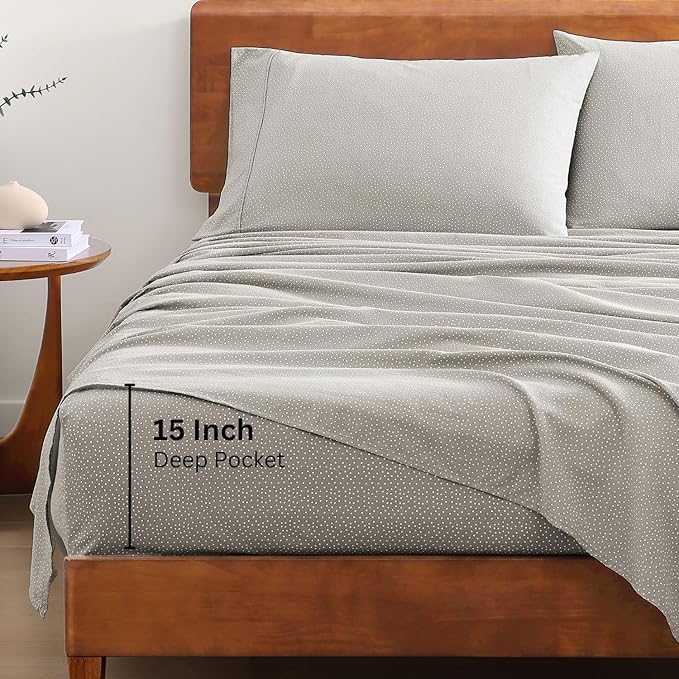 LANE LINEN 100% Organic Cotton Sheets King Size, Low Pilling Fade Resistant - Image 4