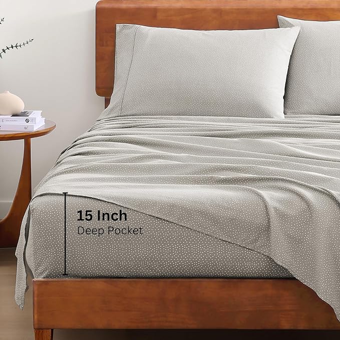 LANE LINEN 100% Organic Cotton Bed Sheets Extra Long Twin, Soft & Comfy Fully - Image 4