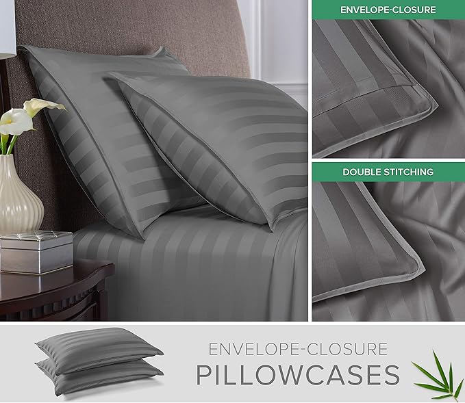 King Pillowcases by Pure Bamboo, Genuine 100% Organic Viscose Derived from - Image 2