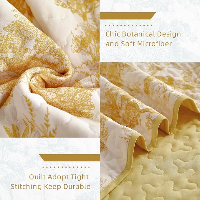 WONGS BEDDING Botanical Quilt Set King Size - Image 6