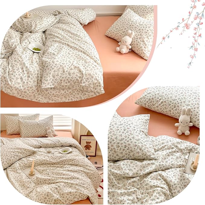 mixinni Boho Floral Girls Duvet Cover Set Twin XL Size Soft Cotton Comforter - Image 7