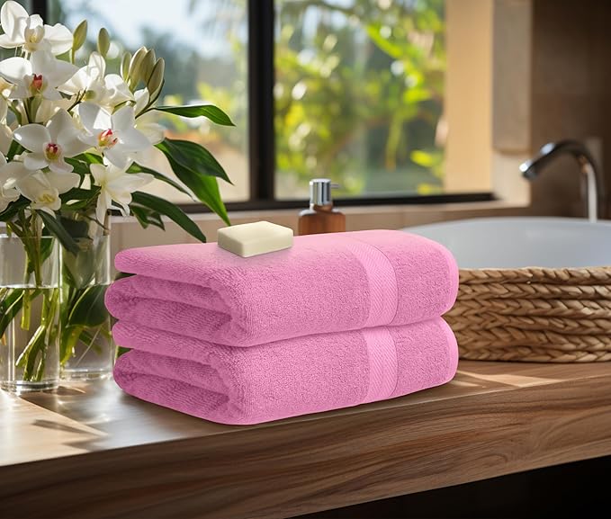 Avalon Towels Luxury 8 Piece Pink Towels Set, 2 Bath Towels, 2 Hand Towels and - Image 3