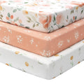 Baby Crib Sheets Girl, 3 Pack Toddler Bed Sheets by FIEMOL