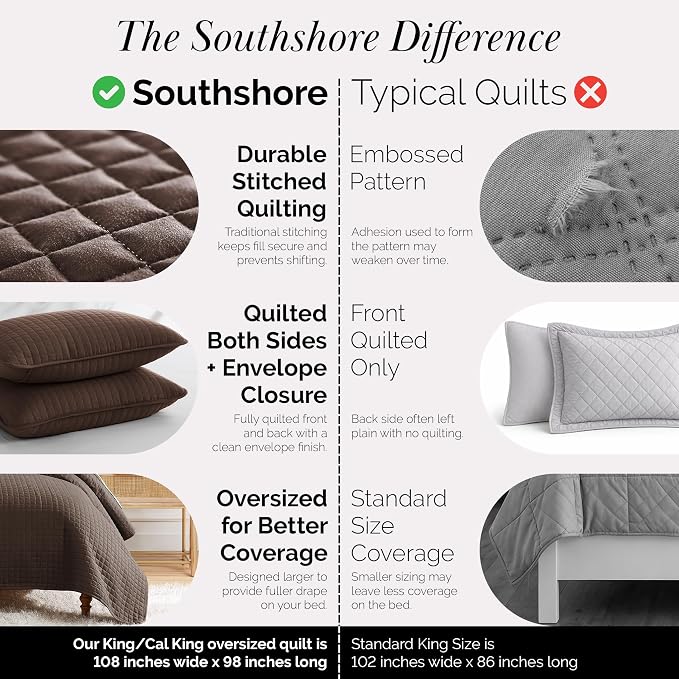 Southshore Fine Living, Inc. Oversized King Quilt Bedding Set, Soft Brushed - Image 3