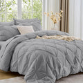 Sasttie Queen Comforter Set, 7-Piece Bed in a Bag, Pintuck Bedding Sets by SASTTIE