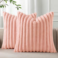 Pallene Faux Fur Plush Throw Pillow Covers 24x24 Set of 2, Luxury Soft Fluffy by PALLENE
