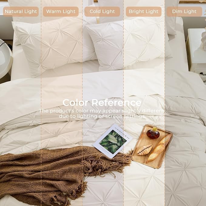 Sasttie Twin Comforter Set, 5-Piece Bed in a Bag, Pintuck Bedding Sets - Image 8