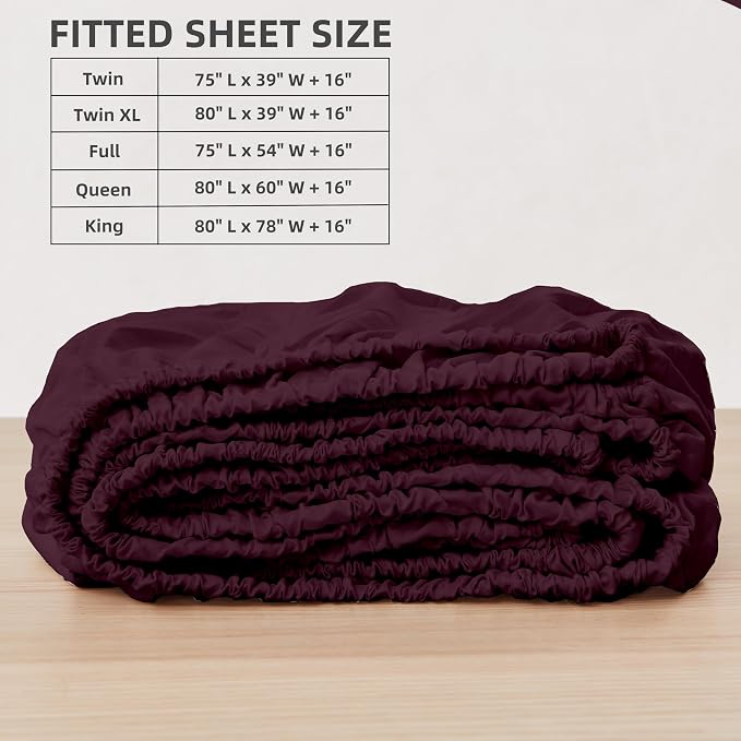 HBHLFZ Twin XL Fitted Sheet Only, Soft Breathable Bottom Sheet - Image 2