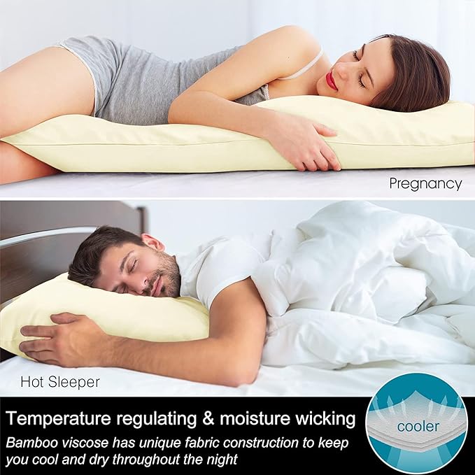 BEDELITE Body Pillow Cover, Rayon Made from Bamboo, Cooling Body Pillow - Image 3