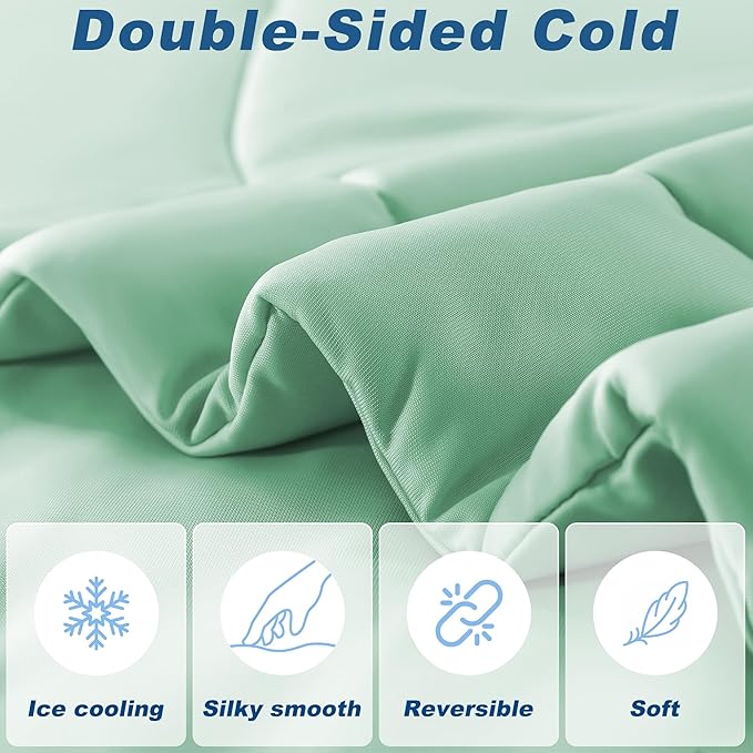 Cooling Comforter Twin Size, Double-Sided Cold Tech Fabric Quilted Bed - Image 3