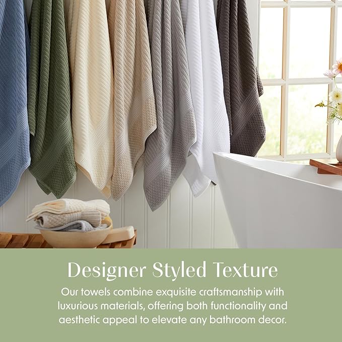 Springtree Home 100% Cotton Towel Set | 6 Piece Set | Super Soft & Absorbent - Image 5