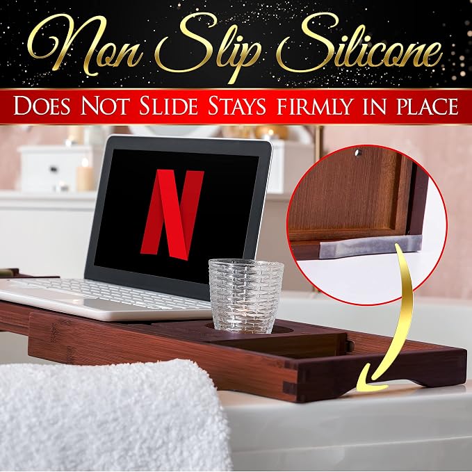 SereneLife Premium Bathtub Tray Caddy - Image 5