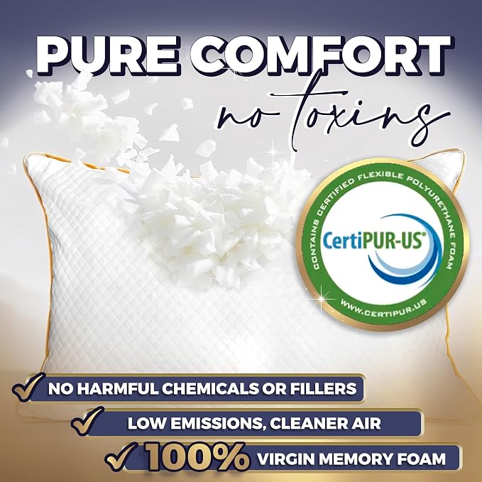 Royal Therapy Queen Memory Foam Pillow–Shredded Memory Foam Pillow - Image 2