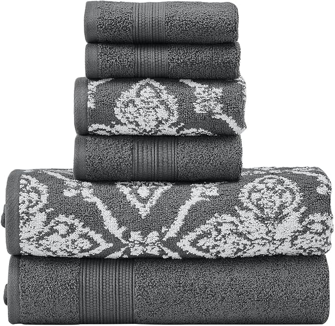Modern Threads Amaris 6-Piece Reversible Yarn Dyed Jacquard Towel Set by ModernThreads