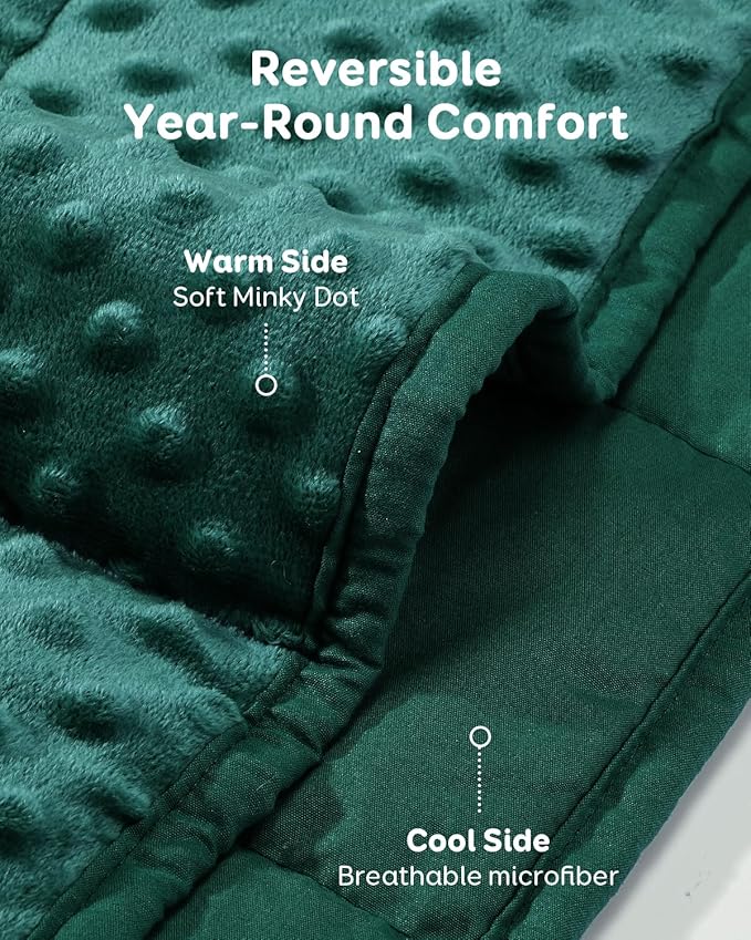 Kivik Cooling Weighted Blanket for Adults, 15 lbs Breathable Minky Dot Heavy - Image 3