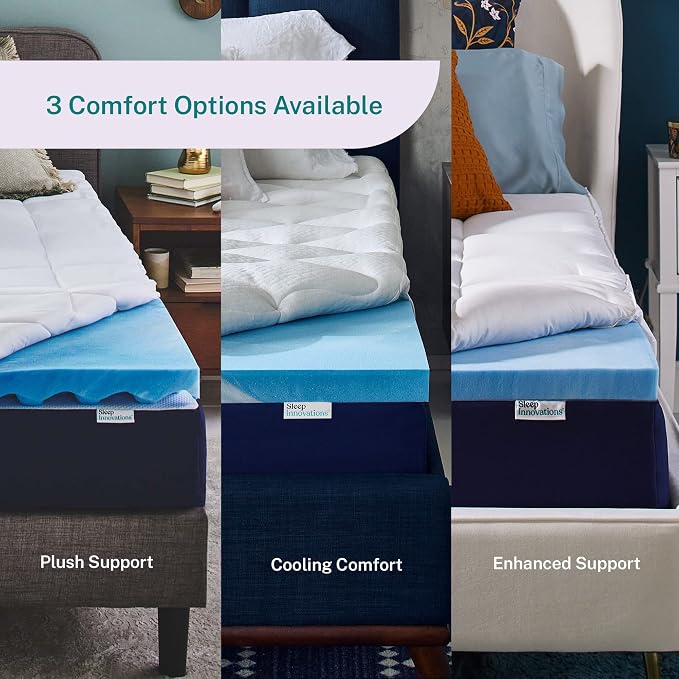 Sleep Innovations Dual Layer 4 Inch Memory Foam Mattress Topper, Full Size - Image 8