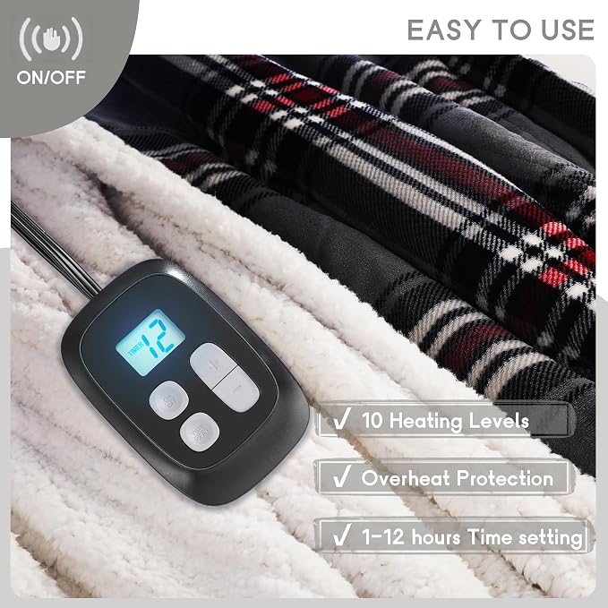 Heated Blanket Electric Blanket Full Size 72''x84'' - Image 4
