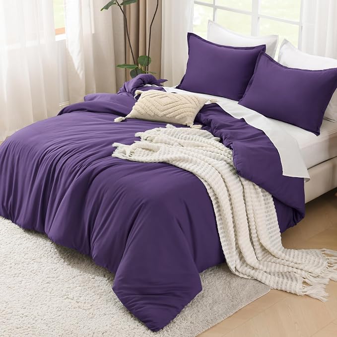 Litanika Dark Violet Purple Comforter Set Twin/Twin XL Size, 2 Pieces - Image 4