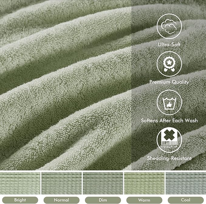Madison Park 800GSM Bathroom Towel Set of 8 100% Cotton Bath Towel Set - Image 3