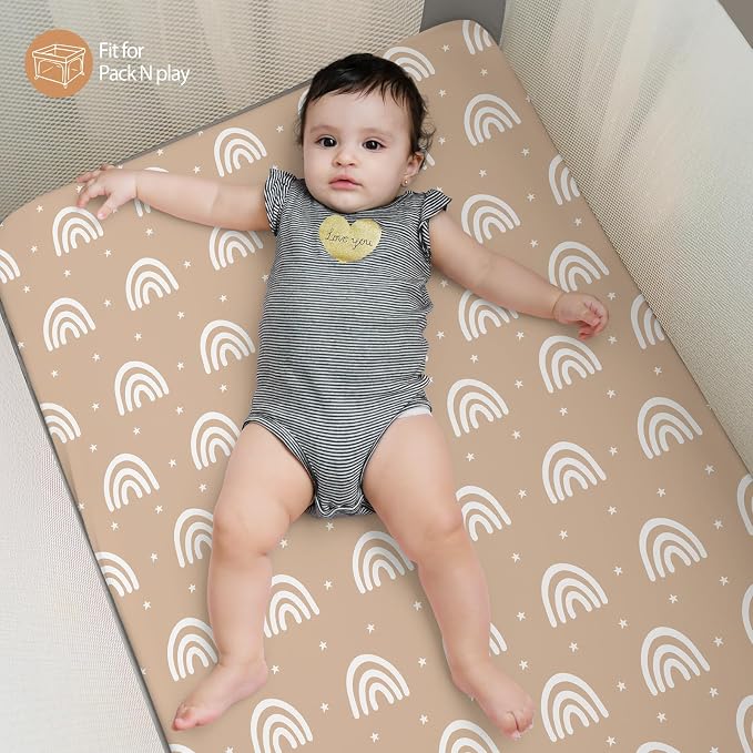 Baby Mini Crib Sheets Boy, Portable 38”x26” Pack and Play Sheets Fitted - Image 6