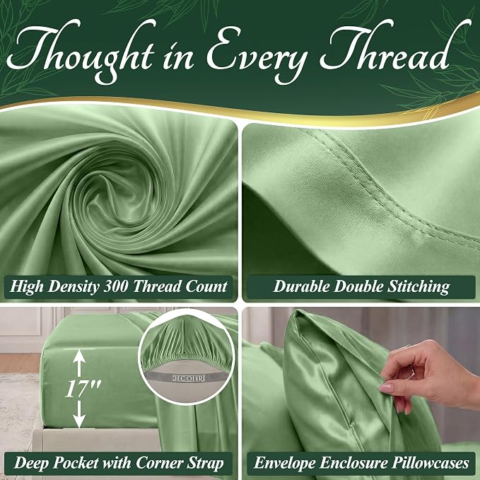 DECOLURE 100% Viscose Derived from Bamboo Sheets California King Size - Image 4