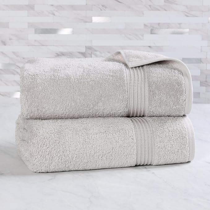 Superior Egyptian Cotton 2-Piece Bath Sheet Towel Set, Oversized Body Towels - Image 2