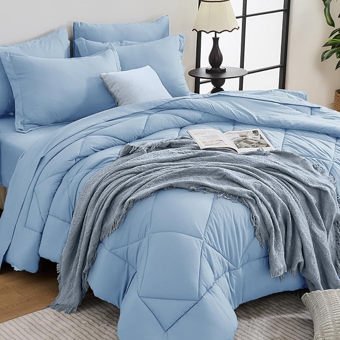 HEVUMYI Light Blue Queen Comforter Set by HEVUMYI