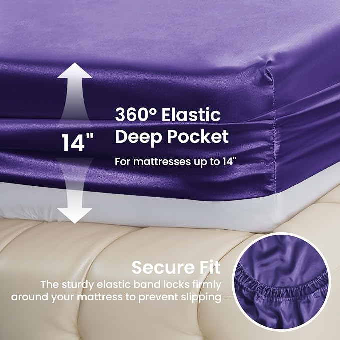 Love's cabin Twin Satin Sheets Sets - Image 4